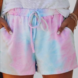 VICI Pocketed Tie Dye Knit Shorts